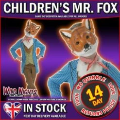 Childs Animal Costume Kids Fancy Dress Boys/Girls - MR FOX - SMALL Age 3-4 Years