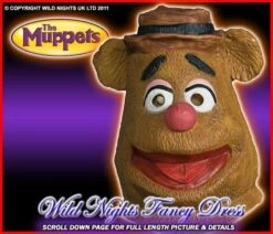 FANCY DRESS ~ DLX MUPPETS FOZZIE BEAR LATEX MASK