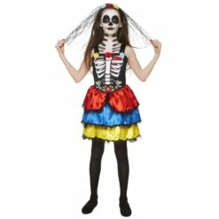 Girls Halloween Day Of The Dead Girl Fancy Dress Costume