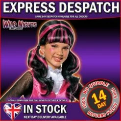 Girls Monster High Draculaura Wig