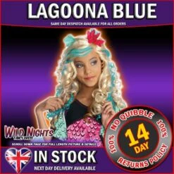 Girls Monster High Lagoona Blue Wig
