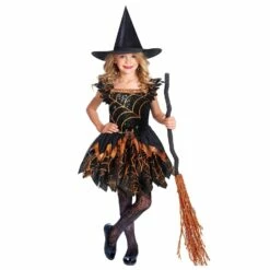 AMSCAN Girls Spooky Spider Witch Halloween Costume