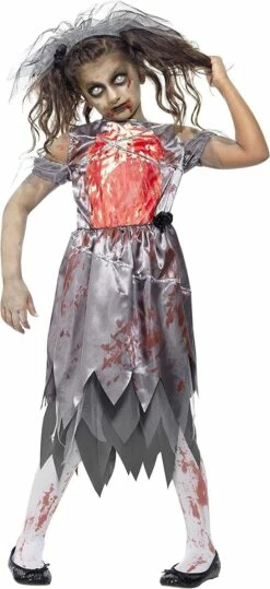 Smiffys Halloween Girl's Zombie Bride Costume