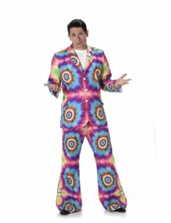 Karnival Mens 1970's Tie Dye Suit Costume