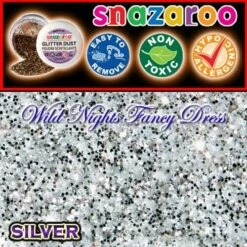 SNAZAROO FACE PAINT GLITTER DUST SILVER 12ML TUB