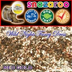 SNAZAROO FACE PAINT GLITTER GEL RED GOLD 12ML TUB