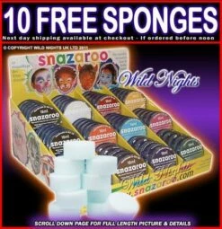 SNAZAROO Face Paints + FREE Sponges 10 Pack