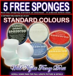 SNAZAROO Face Paints + FREE Sponges 5 Pack