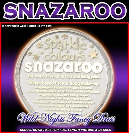 SNAZAROO PROFESSIONAL FACE PAINT SPARKLE WHITE 18ML 1 SNAZAROO PROFESSIONAL FACE PAINT SPARKLE WHITE 18ML
